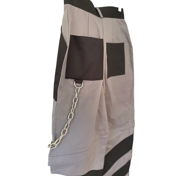 Ragged Priest Pants High Rise Shredder Combat Colorblock Pants with Chain XS - Picture 4 of 11